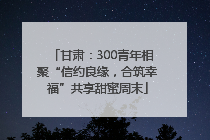 甘肃：300青年相聚“信约良缘，合筑幸福”共享甜蜜周末